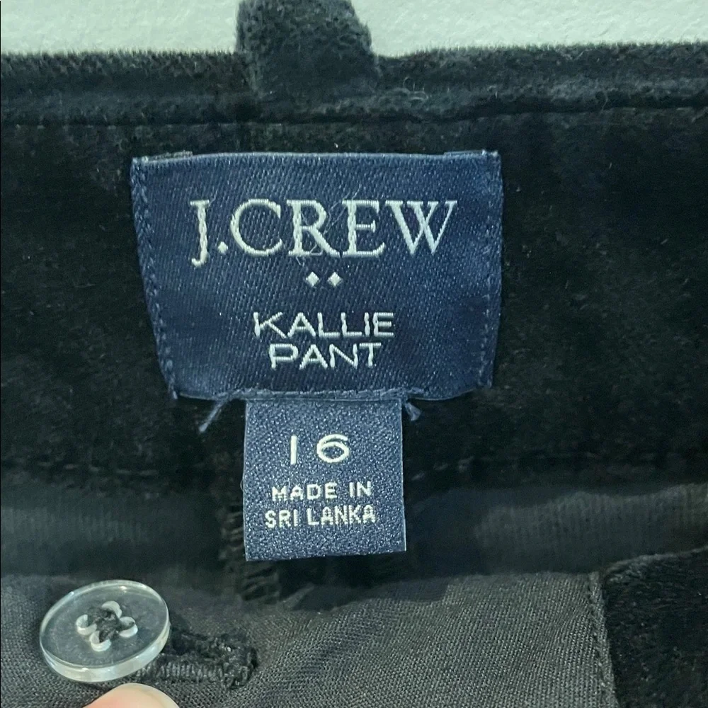 J. Crew Black Velvet Kallie Pants - Picture 2 of 12